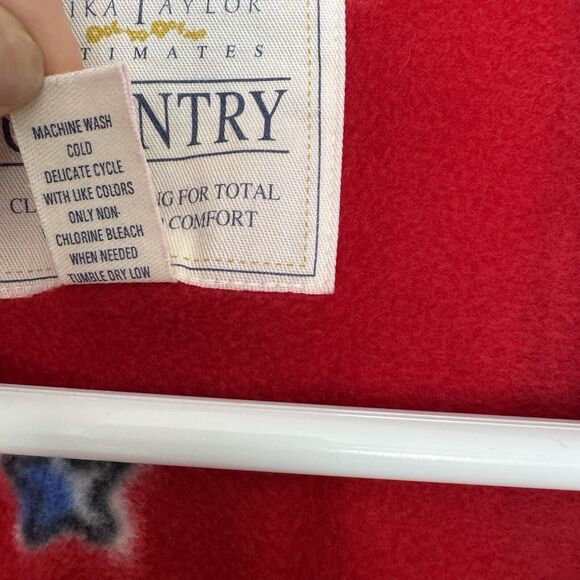Erika Taylor Country Full Length Christmas Tree Fleece Warm Robe Red EUC Size L - Picture 13 of 13